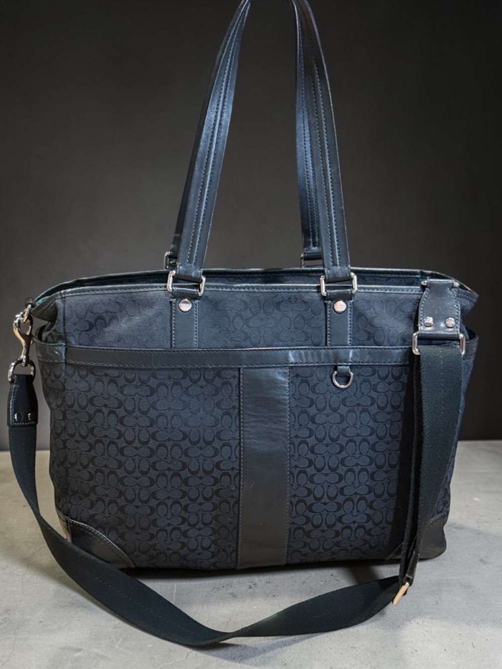 Coach Heritage Stripe Large Signature Tote Travel Bag (Style F77156) - Picture 2 of 16